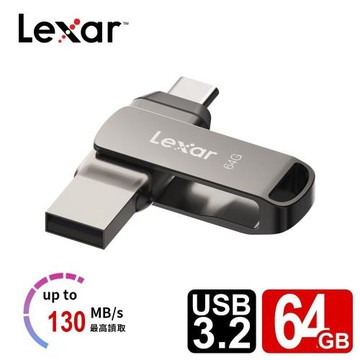 【Lexar 雷克沙】D400 64GB USB 3.2 Type-C 雙頭隨身碟