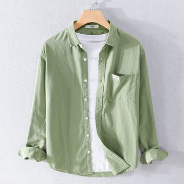 【巴黎精品】現貨+預購 襯衫長袖上衣-休閒簡約青年流行男裝4色a1bu69