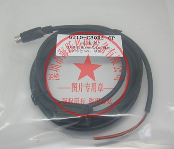 觸摸屏GT10與Q PLC RS232通訊電纜GT10-C30R2-6P 3米帶磁環