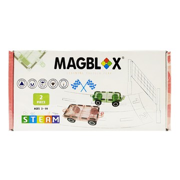 MAGBLOX 磁力車車 棉花糖 Set 2片 獨特窗花設計 低彩透光度佳 超音波焊接固定磁鐵 安全穩固  裸粉+薄荷綠  1盒