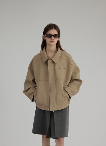 北歐citygirl 麂皮短絨短夾克外套