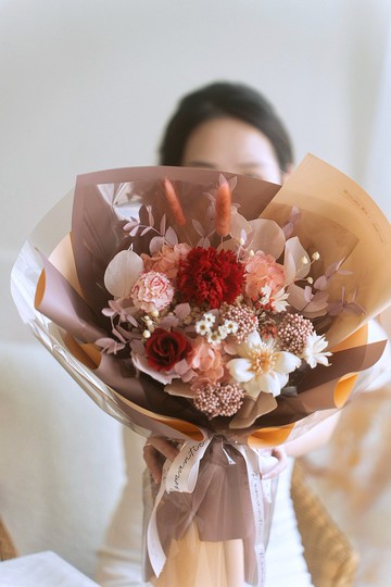 質感康乃馨母親節永生花束 紅色康乃馨 康乃馨花束