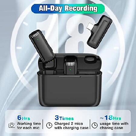 Y-Team Wireless Microphone for iPhone iPad Android, Wireless Lavalier Microphone w  Clip On Microphones ＆ Charging Case, Mini Lapel Mic(並行輸入品)