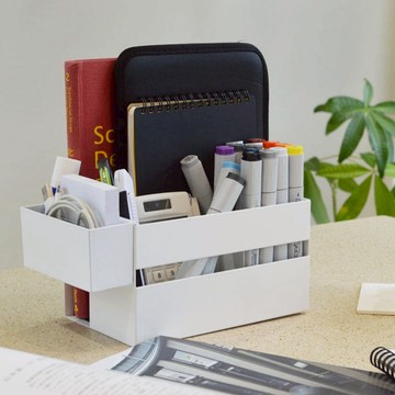 多功能鋼製事務文具收納架-2色可選 摩登黑