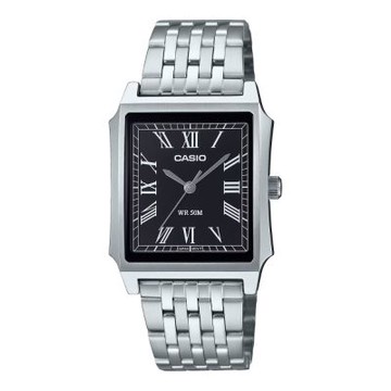 CASIO 卡西歐 MTP-B190D-1B 都市簡約設計 不鏽鋼鍊帶 銀X黑_31.5mm