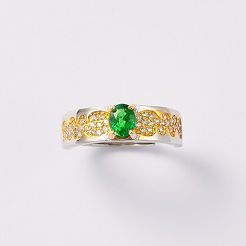 沙弗萊戒指 |沙弗萊 綠石榴石 寶石戒指 925純銀 活圍 S24AG18-13