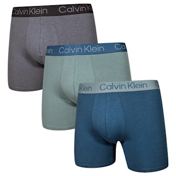 Calvin Klein 男內褲 Boxer Brief Cotton Modal 平口褲/四角褲/CK內褲-藍、綠、灰 三入組