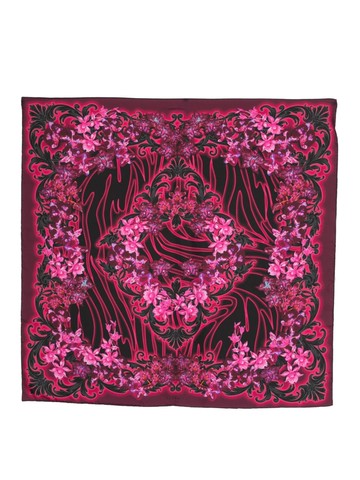 Versace - floral-print silk scarf - women - Silk - One Size - Black