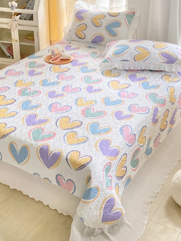 純棉網紅夾棉床蓋單件四季通用全棉榻榻米床單三件套防滑鋪蓋炕單