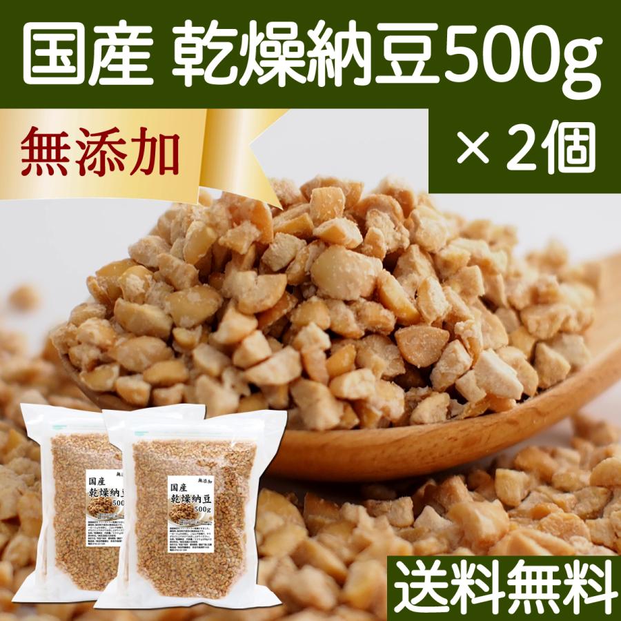 乾燥納豆 500g×2個 ドライ納豆 ひきわり納豆 無添加 犬 国産 送料無料