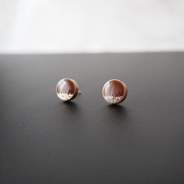 Puffy Komaru Mino ware 耳針 (棕) 耳針 / 耳夾