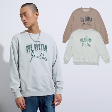 【ERSS】男裝 長袖 t恤 長袖上衣 t恤 厚磅 立體字母 印花 淺綠色【K60330】