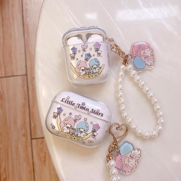 雙子星珍珠鏈airpods4保護殼蘋果無線藍牙耳機套pro2/3代透明硅膠