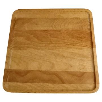 Homely Zakka 木趣食光木質正方型托盤 餐盤 大正方 天然無塗裝櫸木  23 × 23 × 2cm  1組