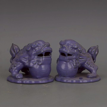 宋 汝窯清涼寺乾德元年獅子繡球擺件 仿古支釘全手工瓷器收藏擺件