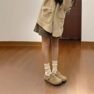 三喜同款~全包勃肯鞋女 新款釣魚博肯單鞋一腳蹬復古棉鞋子