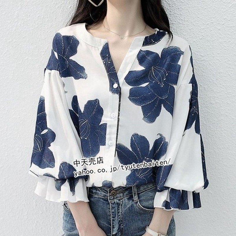 トップス シャツレディース 花柄シャツ レディース 韓国風 ブラウス 七分袖トップス お呼ばれ おしゃれ 大きいサイズ 通勤 30代40代 キレイめ ゆったり 春夏物 通販 Lineポイント最大get Lineショッピング