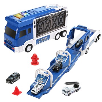 cute stone 盟石 兒童仿真聲光運輸車玩具套組 逼真的聲音和燈光 配件多樣 安全材質  1組