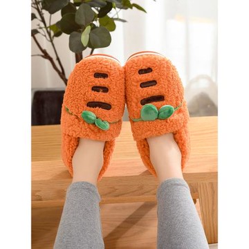 少女心棉拖鞋女可愛冬季包跟家居保暖防滑厚底毛絨水果胡蘿卜棉鞋