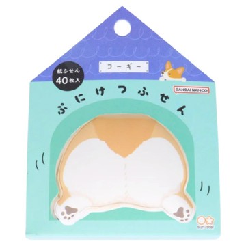 sun-star 動物QQ小屁屁造型便利貼  1個  40張  柯基 白色 + 棕色