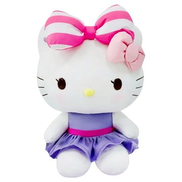 Sanrio 三麗鷗 Hello Kitty 大蝴蝶結娃娃 M  1個  白色 + 粉色 + 紫色  28cm