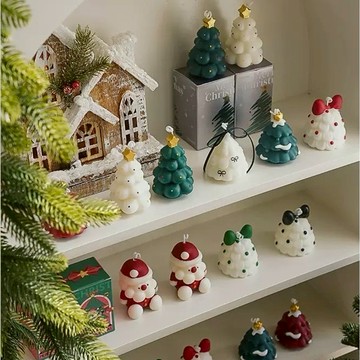 【GIFTME5台灣出貨】聖誕香氛蠟燭 聖誕樹 聖誕老人蠟燭 蠟燭禮盒 交換禮物 造型蠟燭 聖誕禮物 聖誕節擺飾 聖誕節