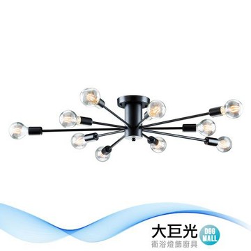 【大巨光】工業風 E27 10燈 半吸頂燈-大(BM-50262)