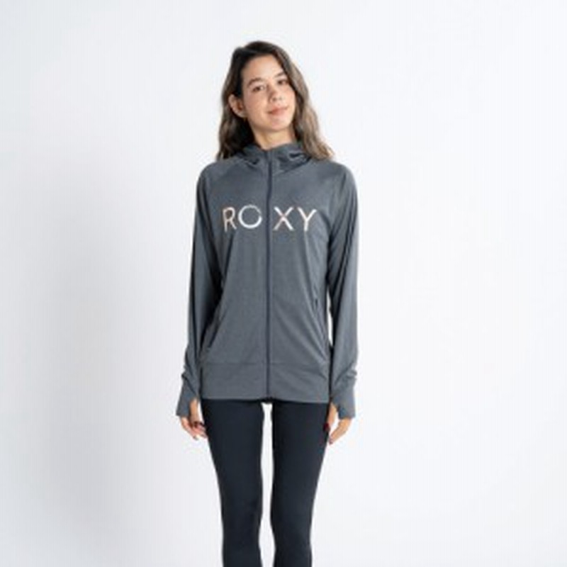 即納／ROXY ロキシー ラッシュガード ラッシュパーカー レディース チャコールグレー MERMAID LOGO PARKA  RLY231028-CHA LINEショッピング