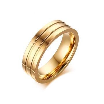 《316小舖》【C400】(優質鈦鋼戒指-金色雙軌鋼戒/生日禮物/情人節禮物/耶誕節禮物/金戒子/金色戒指/鍍金戒指)