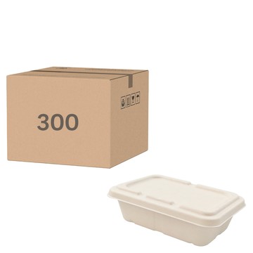 ONEFU 植纖方形餐盒 650ml  6包  50個