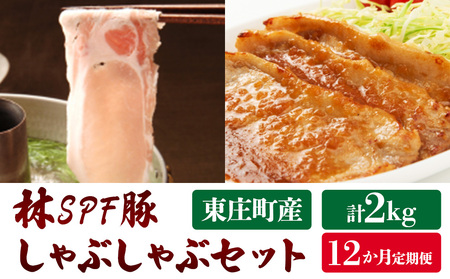 東庄町産SPF豚肉／焼肉＆しゃぶしゃぶセット計2kg×12回