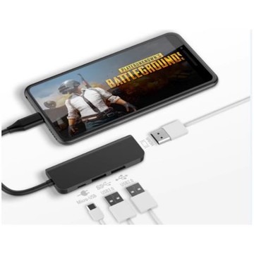 typec轉hdmi轉換器適用于手機轉高清電視同屏連接線帶充電雙usb口