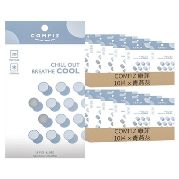 COMFIZ 康菲 成人涼感3D立體醫療口罩 未滅菌  10片  2盒  青燕灰