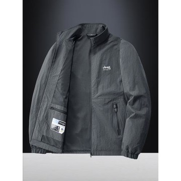 JEEP速干運動外套男士寬松休閑夾克春季百搭時尚商務行政上衣茄克