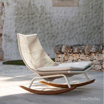 廠家直銷 品質保障 北歐陽臺休閒小沙髮茶幾組閤戶外藤編搖椅三件套懶人庭院花園家具