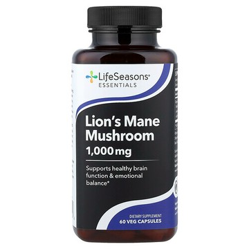 LifeSeasons, 猴頭菇，1000 毫克，60 粒素食膠囊（每粒膠囊 500 毫克）