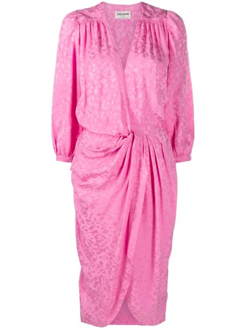 Zadig&Voltaire - jacquard gathered silk dress - women - Silk - S - Pink
