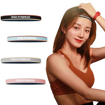 流行玩色 時尚美感配色!! Monster 寬版彈力防滑 導汗帶 跑步 健身 瑜珈 自行車 吸濕排汗 運動頭帶 吸汗止汗頭帶 運動髮帶