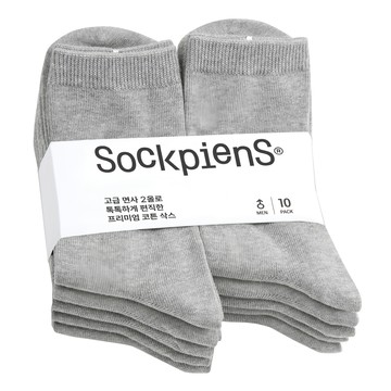SOCKSPOP 男款 優質 素色 中筒襪 10雙  250-280mm  灰色