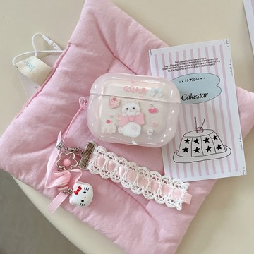 小紅書爆款🔥ins蛋糕蝴蝶结猫咪 適用Airpods Pro 蘋果保護套 airpods4 耳機殼 1/2/3 耳機套
