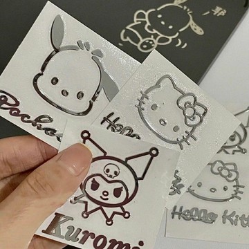 ✨臺灣出貨✨小紅書同款ins爆款金屬帖卡通高顏值簡約筆記本帕恰狗裝飾貼紙