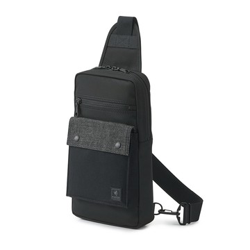 【PORTER INTERNATIONAL】牛仔拼接 PATCH WORK系列 單肩包(黑色)