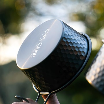 OWL CAMP 304不鏽鋼錘紋雪拉碗 HSD-B 黑色 450ml - 輕巧便攜 安全耐用  1個