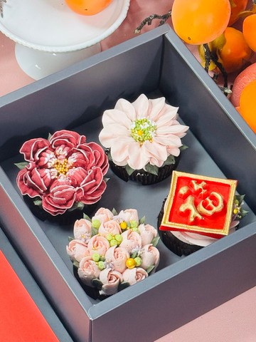 【新年禮盒丨快速出貨丨3日內出】春花納福丨四入花藝大杯糕禮盒