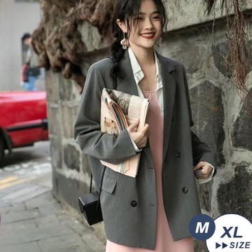 【LANNI 藍尼】★小眾休閒長版西裝外套(墊肩/薄款/上衣/中長款)