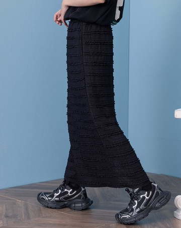 彈性多層次蕾絲長裙(兩色)