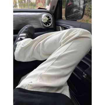 25新款白色微喇直筒牛仔褲男款夏季休閑長褲美式男生直筒褲子潮牌