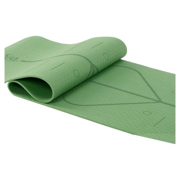 THE ONE UNITED 環保TPE正位線瑜珈墊 艾草綠 183 x 61 x 0.6cm  1個