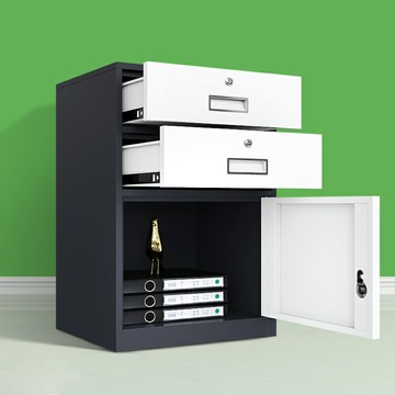 文件櫃 儲物櫃 檔案櫃鋼制彩色活動柜辦公室文件柜矮柜桌下活動帶鎖抽屜移動儲物柜包郵