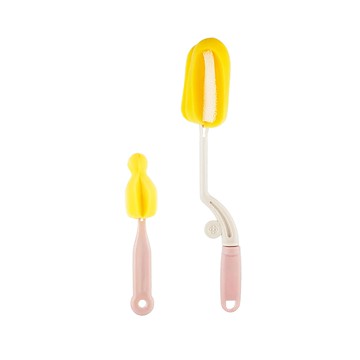 旋轉子母奶瓶刷 Set 材質: PP聚丙烯+PU聚氨酯  3組  顏色隨機